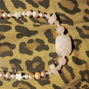 Semi precious stone and Pearl necklace